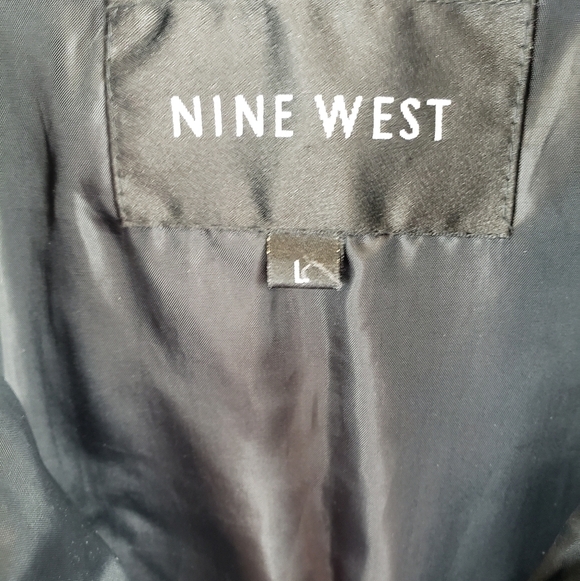 Nine West Black Long Sleeve Puffer Coat Sz L - Picture 5 of 7